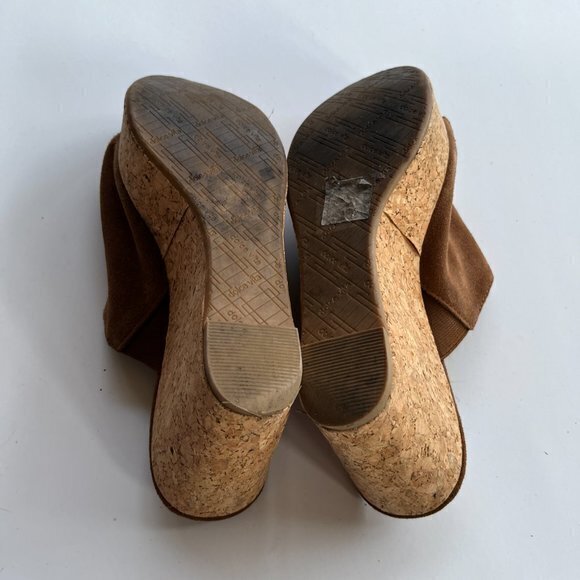 Dolce Vita Brown‎ Suede Peep Toe Wedge Sandals WOMENS SIZE 8 - Picture 6 of 7